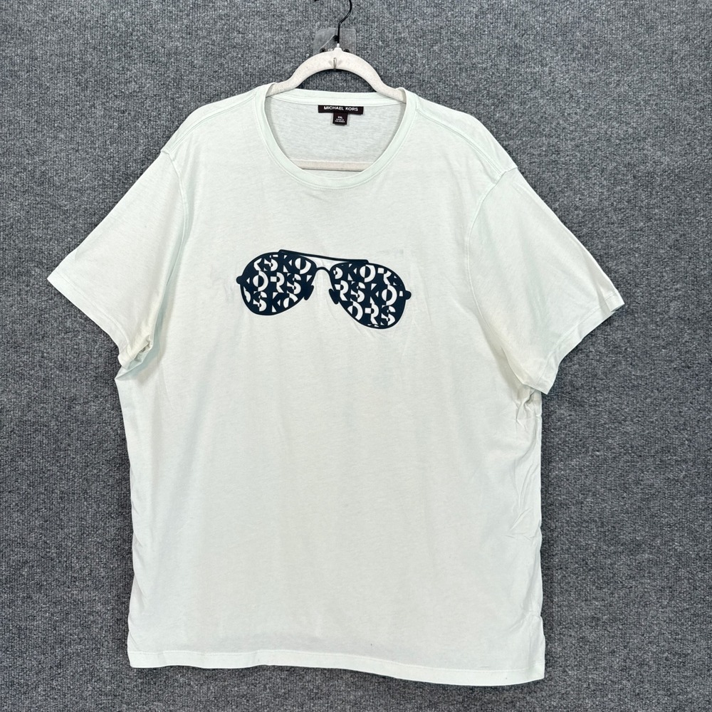 Michael Kors Tshirt Women XXL Mint Green Aviator Sunglasses Logo Oversized Tee